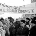 Miting contra și pro FSN în piața Victoriei