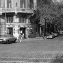 Teatrul Bulandra cu liniile de tramvai de pe chei și de pe strada Schitu Măgureanu