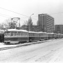 Tramvaie blocate în fața pieții 7 Noiembrie (actuală Domenii)