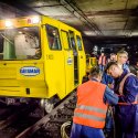 Drezina in tunel langa Piata Unirii - Metrou Bucuresti