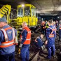 Drezina in tunel langa Piata Unirii - Metrou Bucuresti