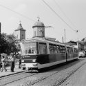 Tramvai linia 19 pe Calea Văcărești 08.09.1977 cu Biserica Sf. Nicolae Jitniţă