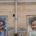 Grafitti pe zidul Institutului National de Sanatate Publica