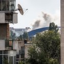 Incendiul de la azilul de bătrâni Mihai Bravu văzut din Tineretului