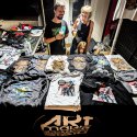 Stand de merch - Festival Artmania în Quantic Pub - Șoseaua Grozăvești