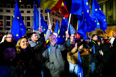 Protest Pro Europa - Piața Universității