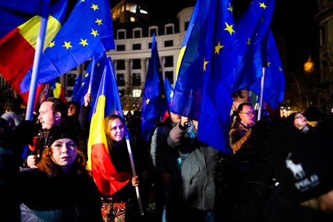 Protest Pro Europa - Piața Universității
