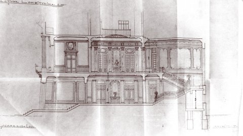 Secțiune prin Legația Greciei, 1916, arhitect E. Van Saanen-Algi
