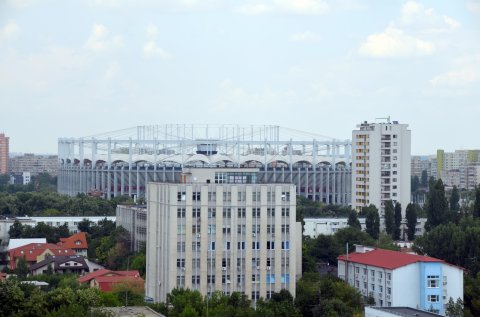 Vedere către Arena Naţională din clădirea Belvedere Baba Novac