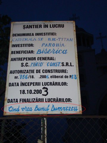 panou informativ santier