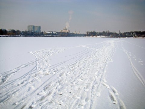 Lacul Herastrau la ceas de iarna