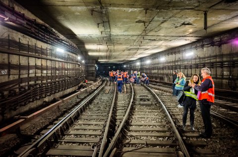 In tunel langa Piata Unirii - Metrou Bucuresti