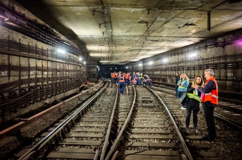 In tunel langa Piata Unirii - Metrou Bucuresti