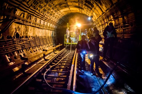 Lucrari in tunel langa Nicolae Grigorescu - Metrou Bucuresti