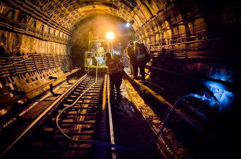 Lucrari in tunel langa Nicolae Grigorescu - Metrou Bucuresti