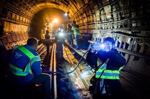 Lucrari in tunel langa Nicolae Grigorescu - Metrou Bucuresti