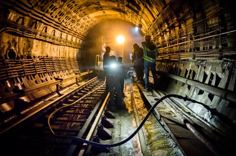 Lucrari in tunel langa Nicolae Grigorescu - Metrou Bucuresti