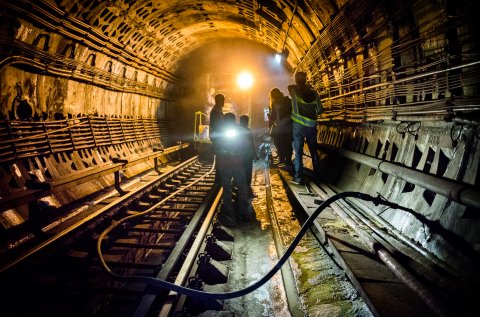 Lucrari in tunel langa Nicolae Grigorescu - Metrou Bucuresti