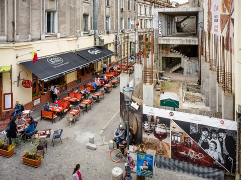 Strada Bacani vazuta din Hanul Gabroveni