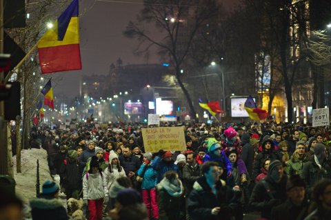 Protest anticoruptie in Bucuresti