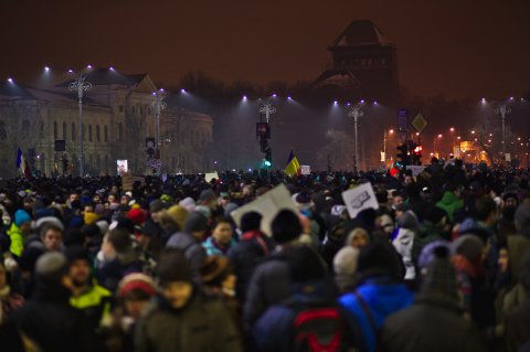 Protest anticoruptie in Bucuresti