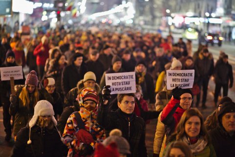 Protest anticoruptie in Bucuresti