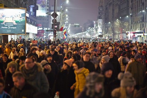 Protest anticoruptie in Bucuresti