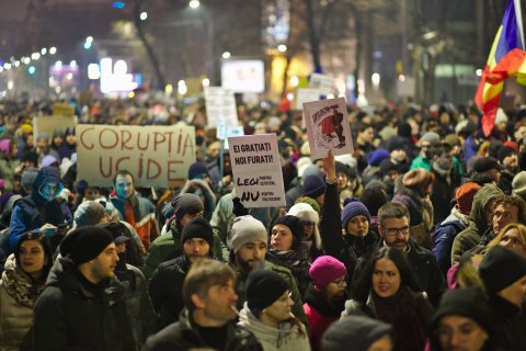 Protest anticoruptie in Bucuresti