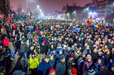 Protest anti-amnistie si gratiere 2017 - Bulevardul Nicolae Balcescu