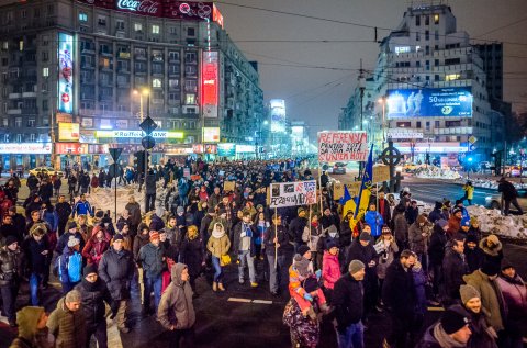 Protest anti-amnistie si gratiere 2017 - Piata Romana