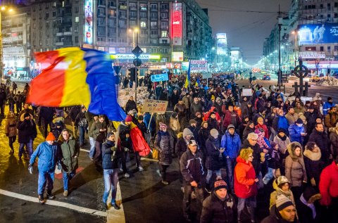 Protest anti-amnistie si gratiere 2017 - Piata Romana