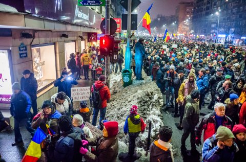 Protest anti-amnistie si gratiere 2017 - Bulevardul Nicolae Balcescu