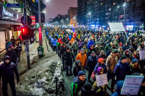 Protest anti-amnistie si gratiere 2017 - Bulevardul Nicolae Balcescu