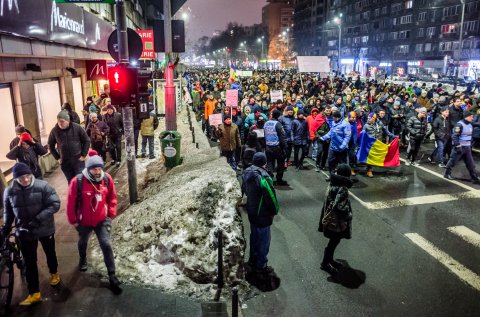 Protest anti-amnistie si gratiere 2017 - Bulevardul Nicolae Balcescu