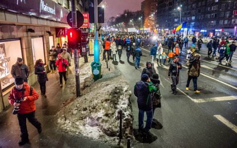 Protest anti-amnistie si gratiere 2017 - Bulevardul Nicolae Balcescu