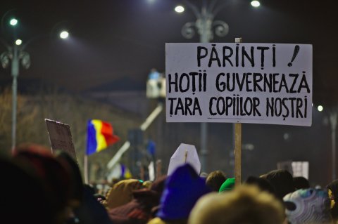 Protest anticoruptie in Bucuresti