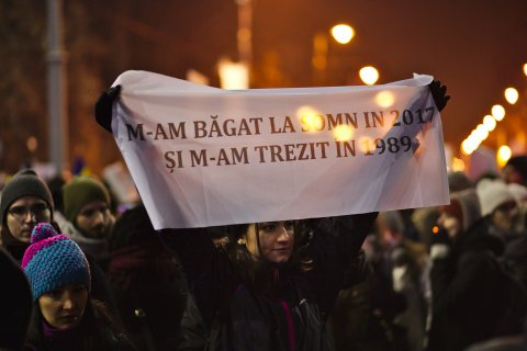 Protest anticoruptie in Bucuresti