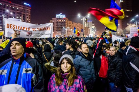 Protest impotriva coruptiei - Piata Victoriei