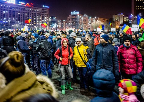 Protest impotriva coruptiei - Piata Victoriei