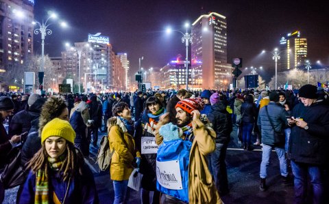 Protest impotriva coruptiei - Piata Victoriei