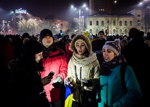 Protest anticoruptie - Piata Victoriei