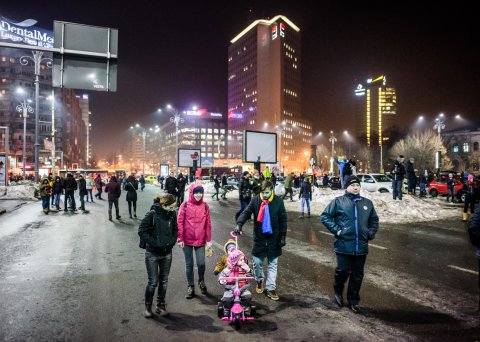 Protest anticoruptie - Piata Victoriei