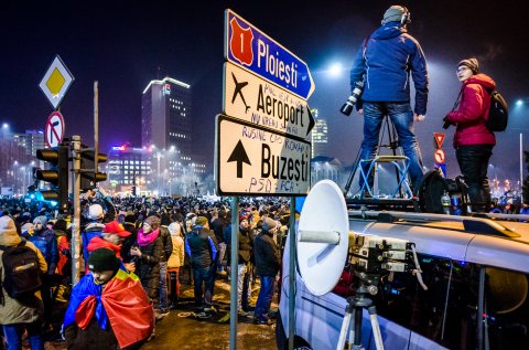 Protest anticoruptie - Piata Victoriei