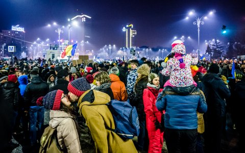 Protest anticoruptie - Bulevardul Lascar Catargiu