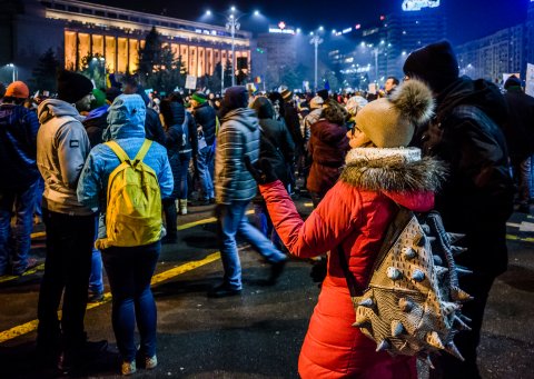 Protest anticoruptie - Piata Victoriei