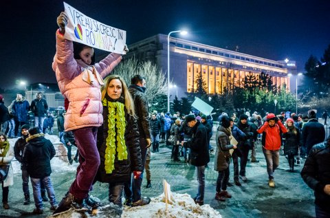 Protest anticoruptie - Piata Victoriei