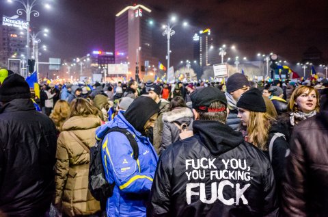 Protest anticoruptie - Piata Victoriei