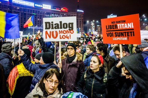 Protest anticoruptie - Piata Victoriei