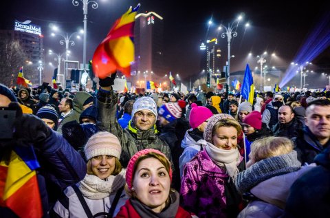 Protest anticoruptie - Piata Victoriei