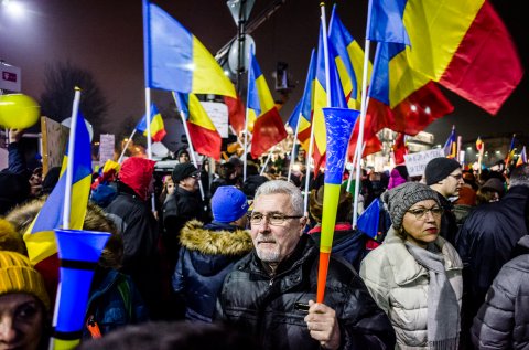 Protest anticoruptie - Piata Victoriei